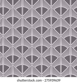 Seamless Inverse Black And White Art Deco Sun Rays Pattern Vector