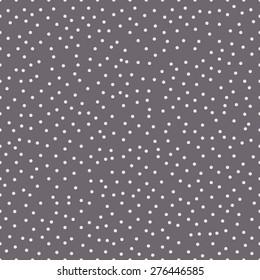 Seamless inverse black and white chaotic tileable polka dot pattern vector