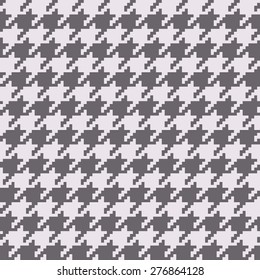 Seamless inverse black and white classical retro pixel houndstooth pattern vector