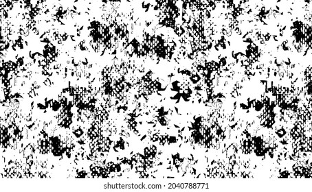 Inverso transparente negro y blanco diagonal de piel animal camuflaje blobs vectorial patrón vectorial
