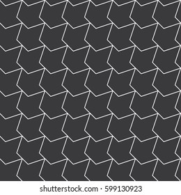 Seamless inverse black and white diagonal geo op art crown pattern vector