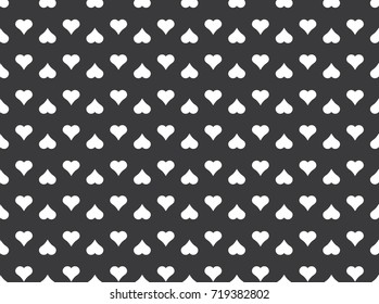 Seamless inverse black and white geometric heart shapes pattern vector