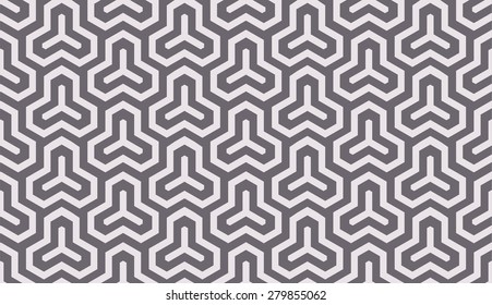 Seamless inverse black and white isometric hexagonal symmetry medieval pattern vector