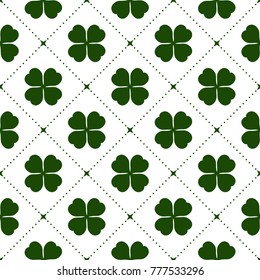 Seamless irish pattern with clover leafs.