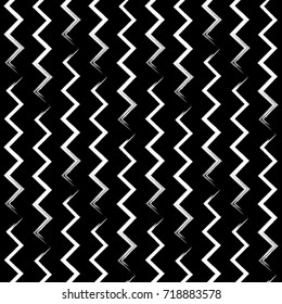 Seamless irregular maze lines background. Zigzag vertical stripes pattern. Chevron black and white wallpaper. Ethnic monochrome texture design. EPS10 vector illustration for wrapping paper, cover.