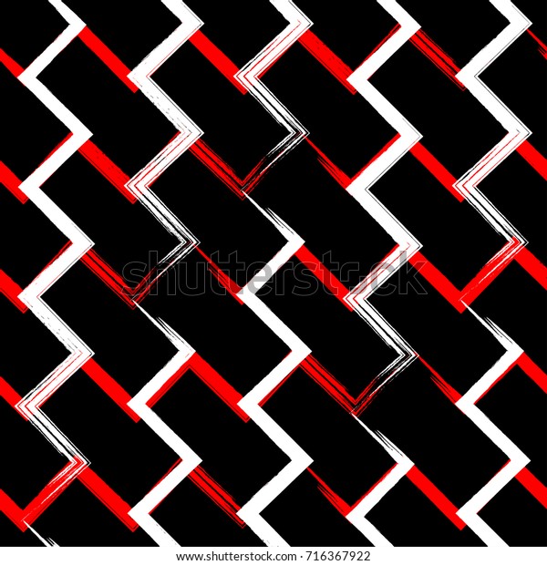 Seamless Irregular Maze Lines Background Zigzag Stock Vector