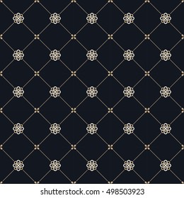 Seamless islam pattern. Vintage floral background. Vector islamic royal black pattern. Oriental design and baroque wallpaper