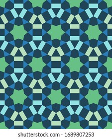 Seamless Islamic Geometric Multicolor Intricate Pattern Vector