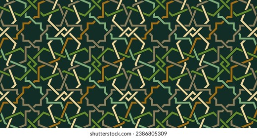 Vector de patrón intrincado geométrico multicolor islámico sin fisuras