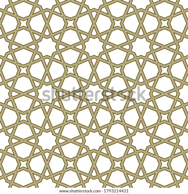 Seamless Islamic Geometric Ornamenttriple Lines Stock Vector Royalty