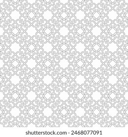 Seamless Islamic geometric pattern with arabesque style lines. Versatile design for a variety of creative projects. Suitable for decorative arts, architecture, backgrounds, wallpapers, etc.