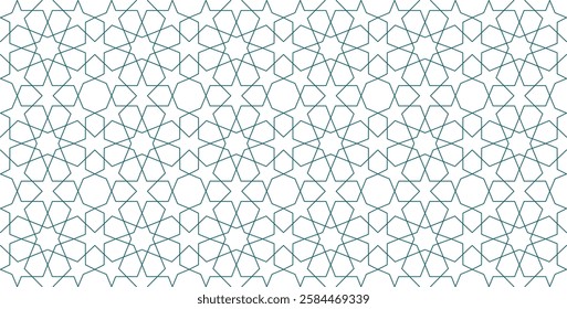 Seamless Islamic Geometric Pattern Traditional, Elegant, and Intricate Design for Backgrounds, Textiles, and Digital Art 