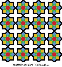 Seamless Islamic Geometric Vector  Five-Color