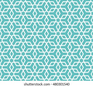 Seamless Islamic Lattice Pattern of 6 Point Stars and Hexagons.
