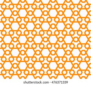 Seamless Islamic Lattice Pattern of Geometric Shapes.