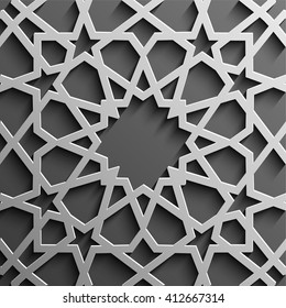 Seamless Islamic pattern 3D background