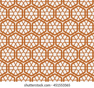 Seamless Islamic Pattern of 6-Stars Embedded in Hexagonal Lattice.
