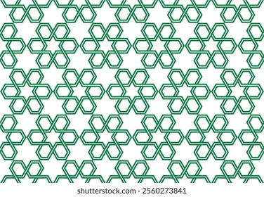Seamless Islamic pattern. Geometric outline texture on white background. Beautiful arabic element design.	