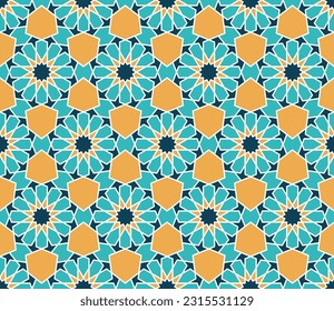 Seamless islamic pattern. Seamless girih pattern. Traditional Islamic Design. Mosque decoration element. Seamless geometric pattern. Vector decorative ornamental pattern.