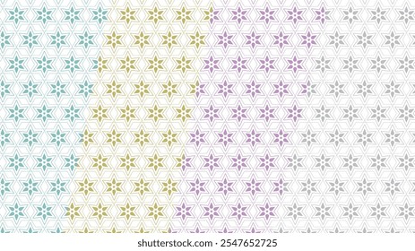  seamless Islamic pattern mosaic in four different colors. blue, golden, pink, and gray floral pattern