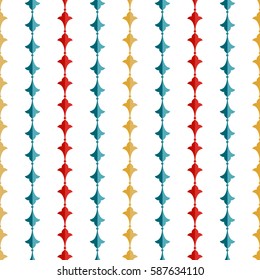 Seamless Islamic pattern. Palm leaves in garlands. Turkish decorative elements inspired colorful print. Oriental motif. Vector Illustration.