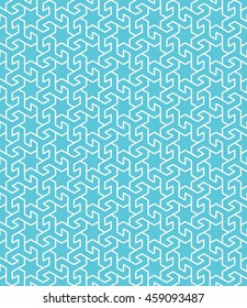 Seamless Islamic Pattern of Six Point Star Enclosed by Geometric Shapes.