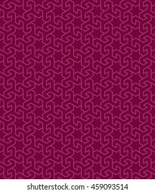Seamless Islamic Pattern of Six Point Star Enclosed by Geometric Shapes.