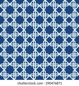 Seamless Islamic Pattern of Stars And Rhombus.