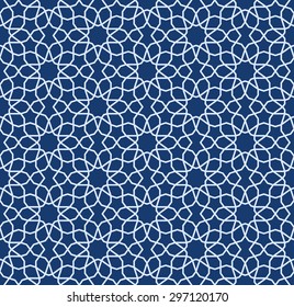 Seamless Islamic Pattern of Ten Point and Five Point Stars.