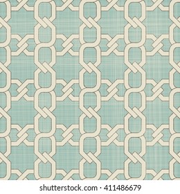 Seamless Islamic pattern in turquoise and beige on texture background. Ethnic pattern. Can be used for ceramic tile, wallpaper, linoleum, surface textures, web page background
