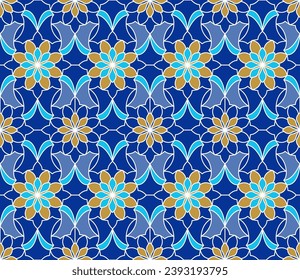 Seamless islamic pattern. Vector Girih pattern. Background vector illustration. Seamless girih pattern. Traditional Islamic Design. Mosque decoration element. Seamless geometric pattern.
