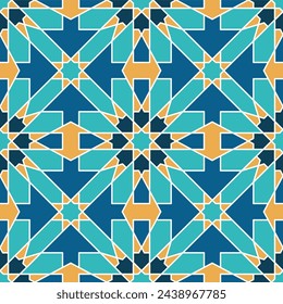 Seamless islamic pattern. Vector Girih pattern. Background vector illustration. Seamless girih pattern. Traditional Islamic Design. Mosque decoration element. Seamless geometric pattern.
