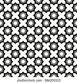 Seamless islamic pattern vector illustration, monochrome geometric pattern