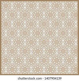 Seamless Islamic patterns in beige. Traditional muslim ornament.