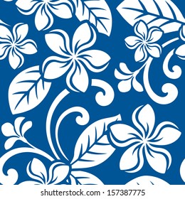 Seamless Island Plumeria Pattern