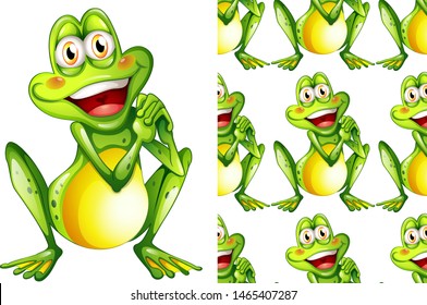 Seamless and isolated animal pattern cartoon illustration