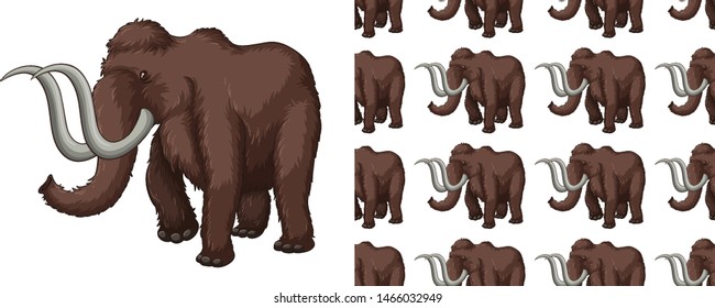 Seamless and isolated animal pattern cartoon illustration