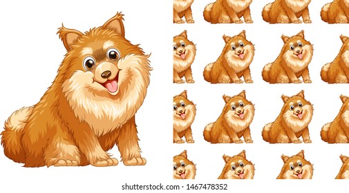 Seamless and isolated animal pattern cartoon illustration