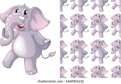 Ilustración de dibujos animados de patrones animales sin foco y aislados