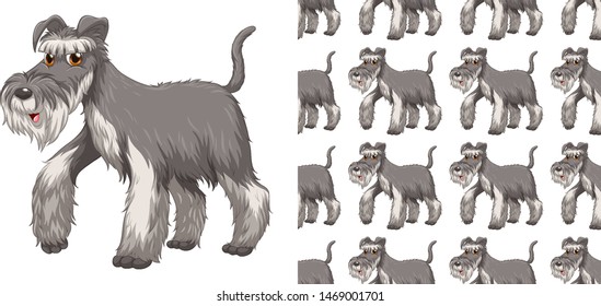 Seamless and isolated animal pattern cartoon illustration