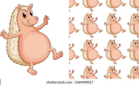 Seamless and isolated animal pattern cartoon illustration