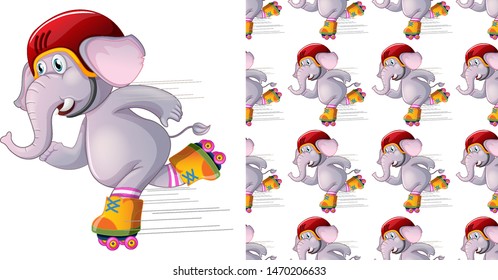 Seamless and isolated animal pattern cartoon illustration