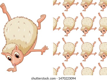 Ilustración de dibujos animados de patrones animales sin foco y aislados