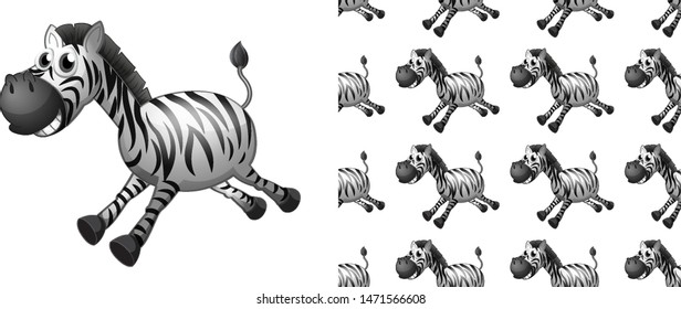 Ilustración de dibujos animados de patrones animales sin foco y aislados