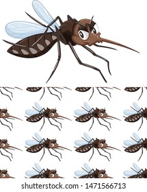 Seamless and isolated animal pattern cartoon illustration