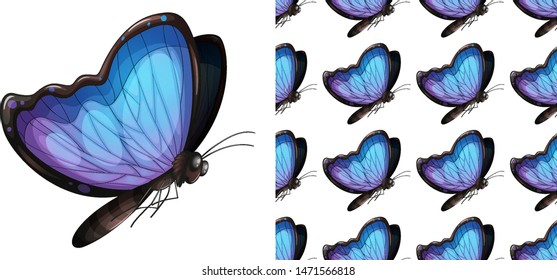 Seamless and isolated animal pattern cartoon illustration