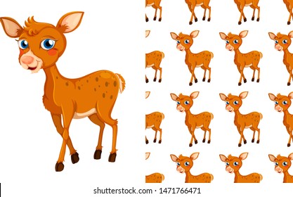 Ilustración de dibujos animados de patrones animales sin foco y aislados