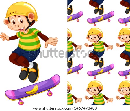 Seamless and isolated animal pattern cartoon illustration