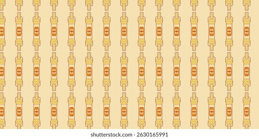 Seamless Isometric Conveyor Pattern with Warm Color Palette