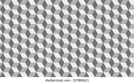 Seamless isometric cubes optical illusion hexagons pattern vector